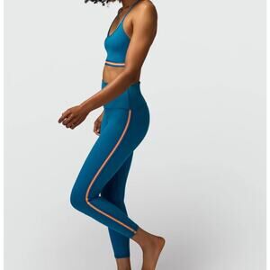 Spiritual Gangster Ada 7/8 Legging Set XS Turquoise Stripe Sports Bra NWT